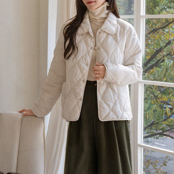 [기획특가] quilting Collar Padding Jumper
