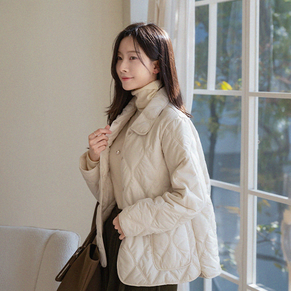 [기획특가] quilting Collar Padding Jumper
