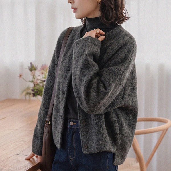 No collar 언발 Wool 핸드메이드 Coat